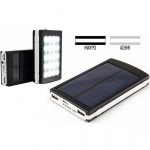 Power Bank Με Ηλιακό Φορτιστή Και Φακός 20 Led Solar 20000mAh Μαύρο