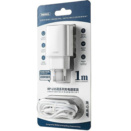 Φορτιστής  Remax RP-U35 με καλώδιο Type-C 5V/2.1A 2XUSB