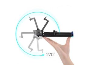 Selfie Stick με κουμπί και καλώδιο Jack 3.5mm EZRA-Black