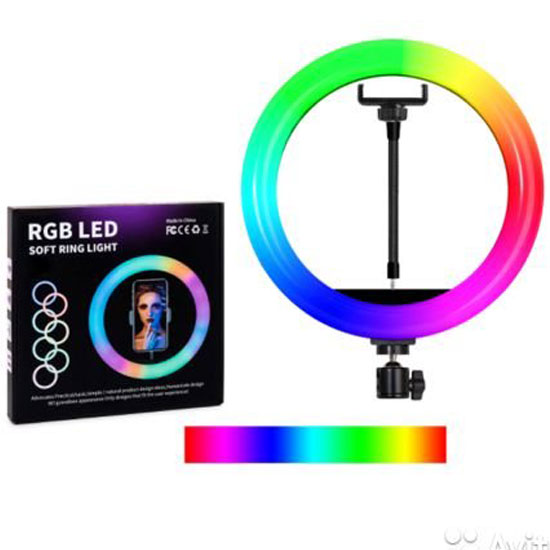 RGB Φωτογραφικό Φωτιστικό Δαχτυλίδι LED 30cm Πολύχρωμο USB με Βάση Στήριξης Κινητού – Ring Light Lamp OEM