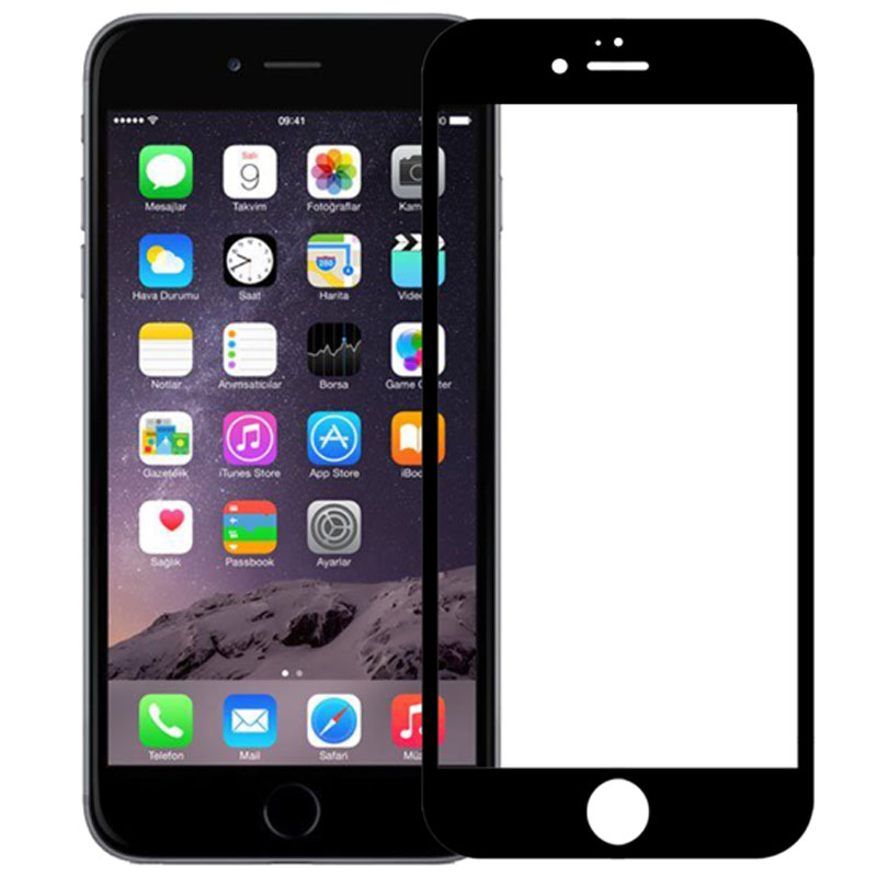 Full Cover Tempered Glass για Iphone 6/ 6s - Μαύρο