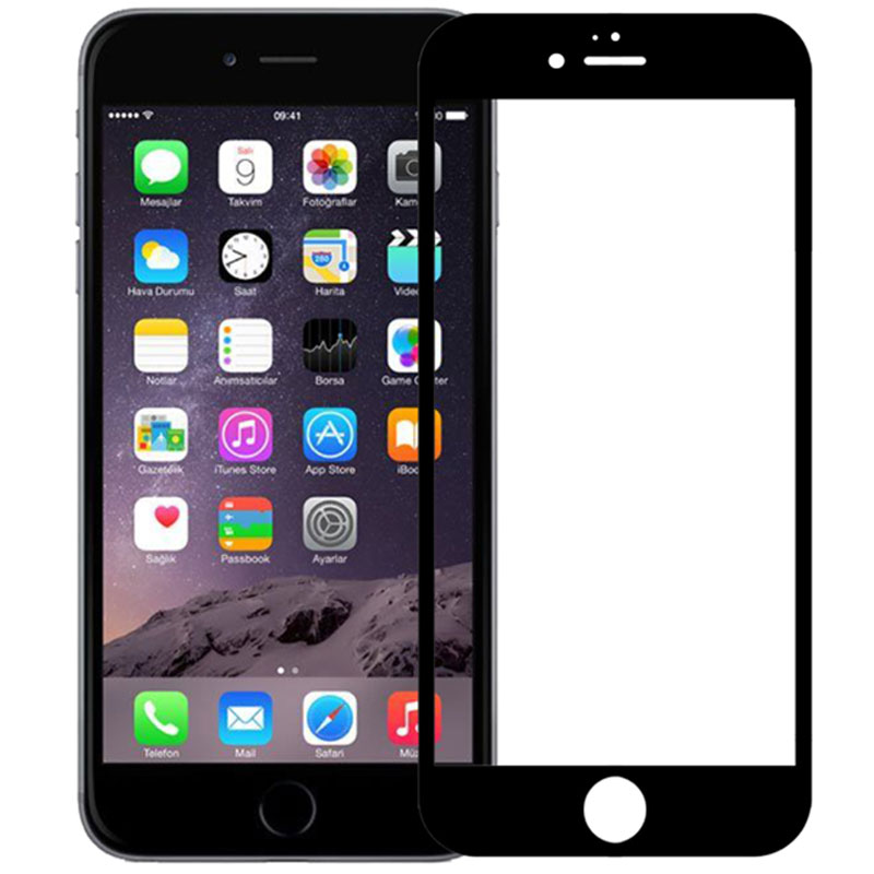 Full Cover Tempered Glass για Iphone 6plus- Μαύρο