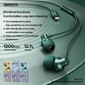 Ακουστικά Remax RM-512i In-ear Handsfree με Βύσμα Lightning