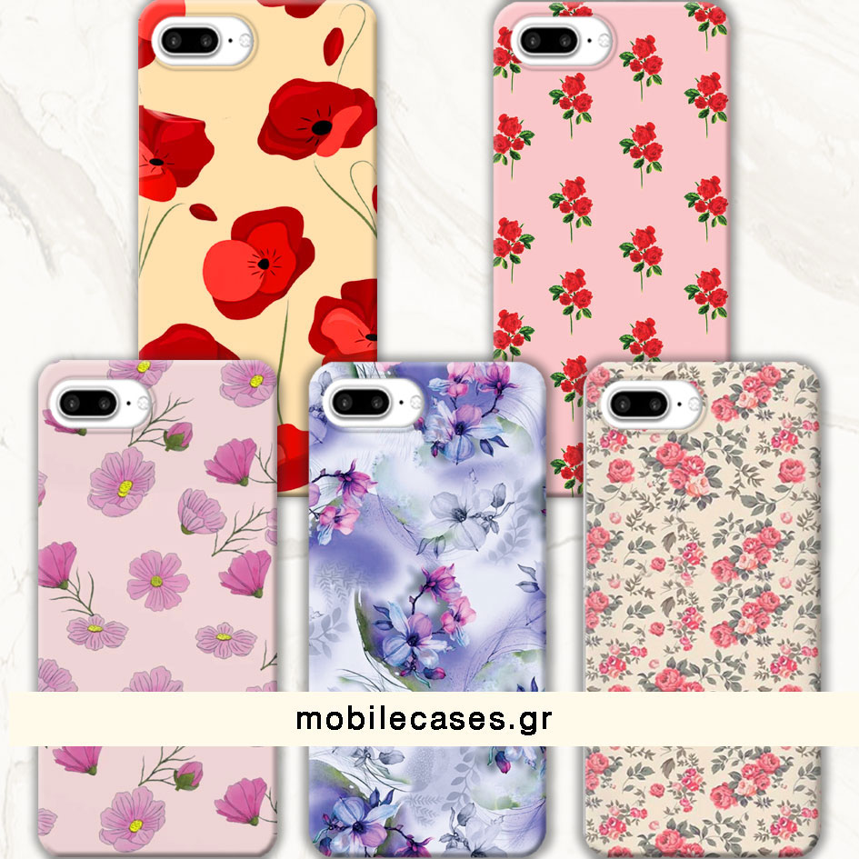 ΘΗΚΕΣ Iphone 8 Plus Back Cover Flowers Enzio