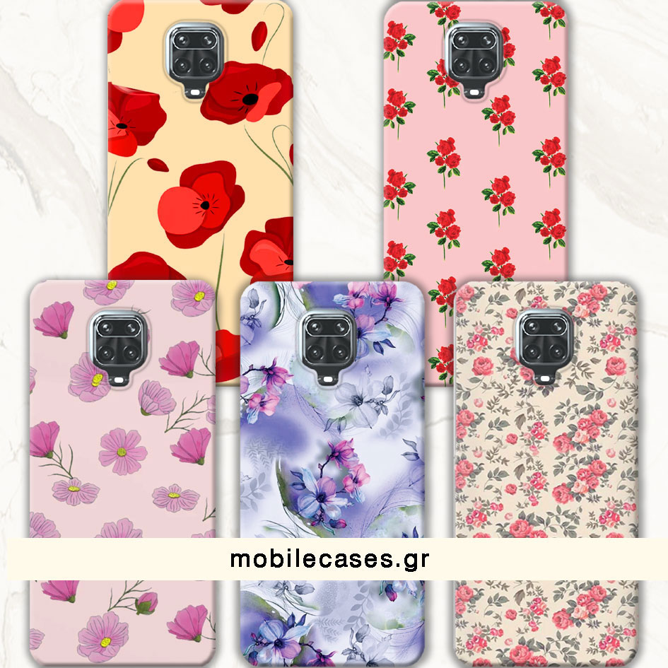 ΘΗΚΕΣ ΚΙΝΗΤΩΝ ΜΕ ΣΧΕΔΙΑ Xiaomi Redmi Note 9pro/9s Back Cover Flowers Enzio