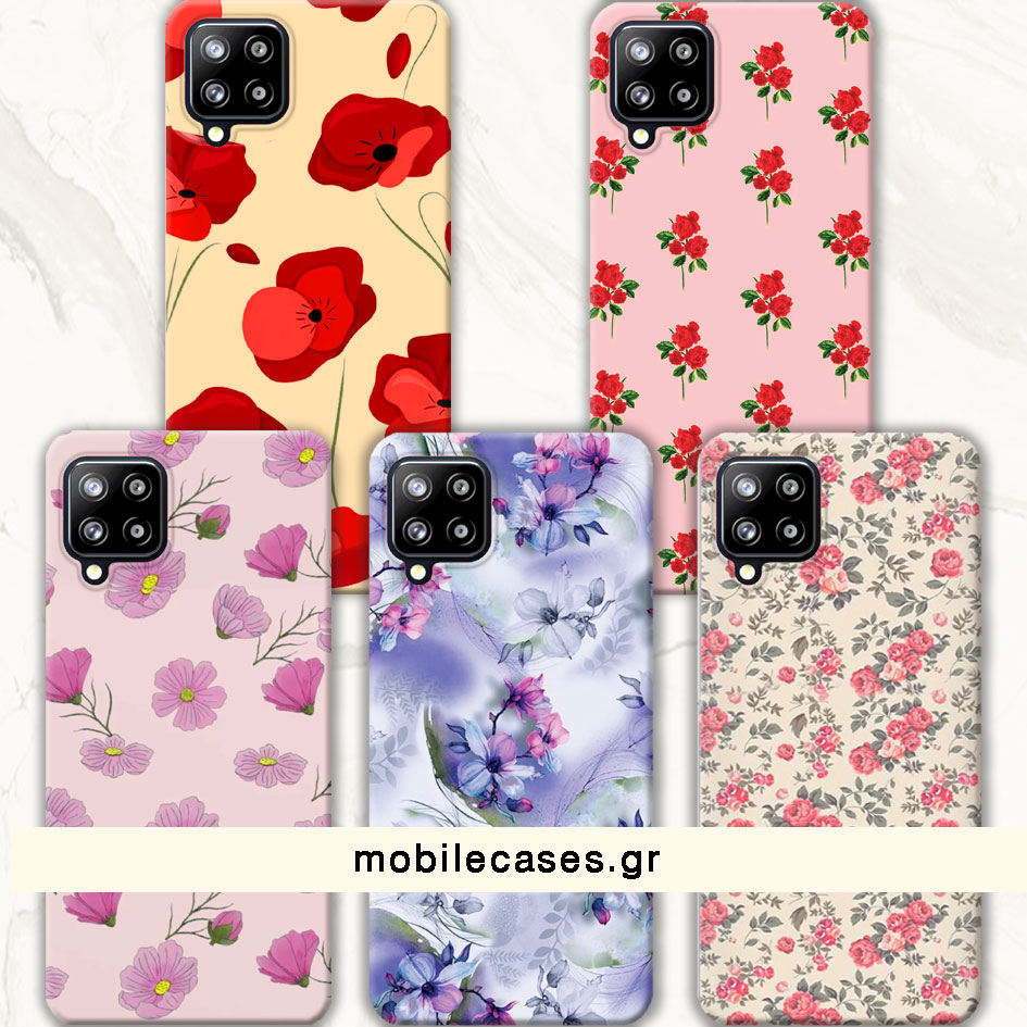 ΘΗΚΕΣ Samsung A12 Galaxy Back Cover Flowers Enzio