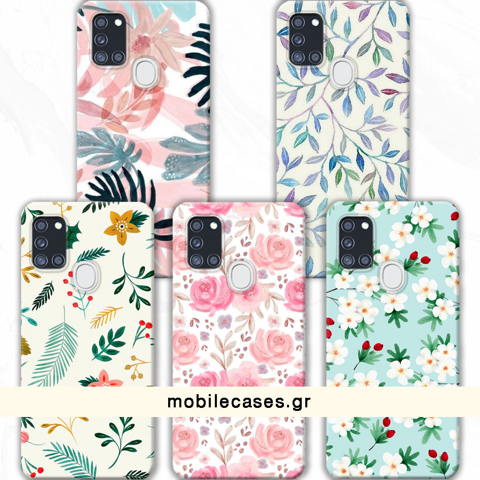 ΘΗΚΕΣ Samsung A21s Galaxy Back Cover Flowers Valente
