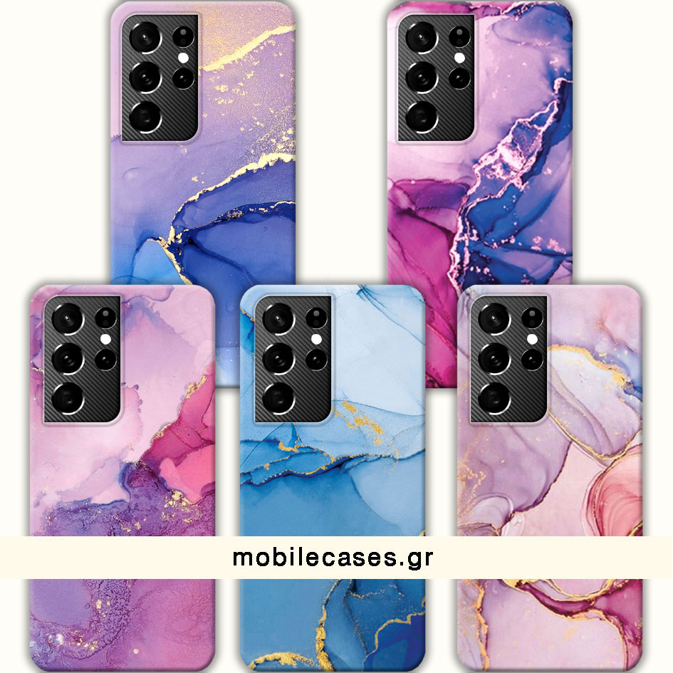 ΘΗΚΕΣ Samsung S21 Ultra Galaxy Back Cover Marble Barsete