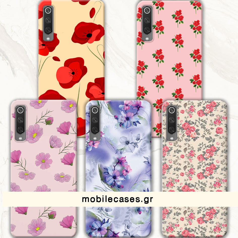 ΘΗΚΕΣ Xiaomi Mi 9 Back Cover Flowers Enzio