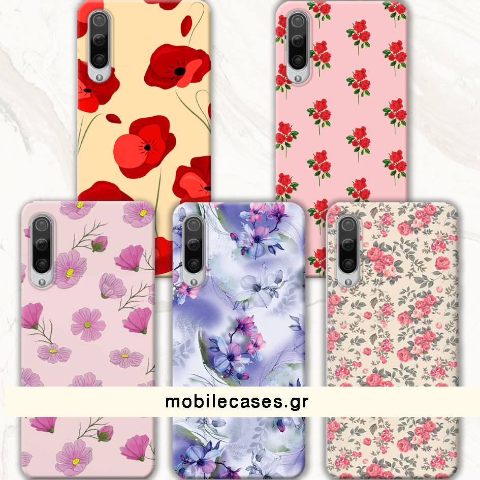 ΘΗΚΕΣ Xiaomi Mi 9 Lite Back Cover Flowers Enzio