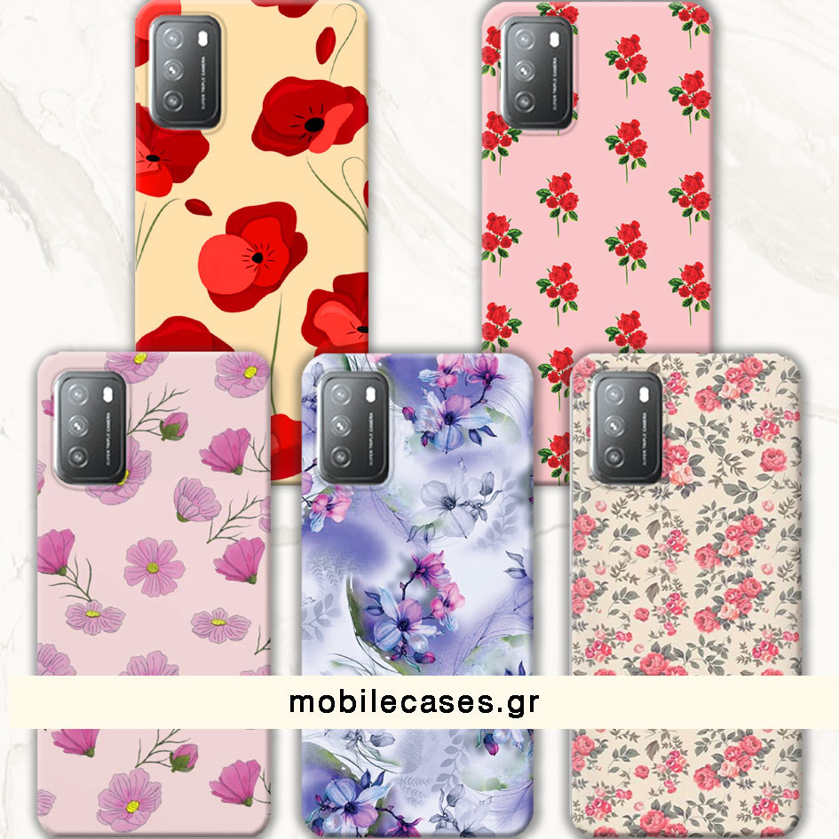 ΘΗΚΕΣ Xiaomi Poco M3 Back Cover Flowers Enzio