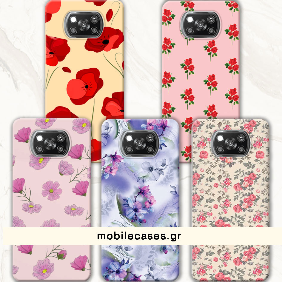 ΘΗΚΕΣ Xiaomi Poco X3 Back Cover Flowers Enzio