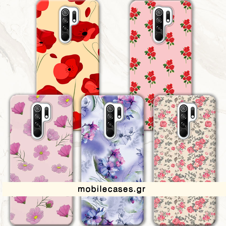 ΘΗΚΕΣ Xiaomi Redmi 9 Back Cover Flowers Enzio