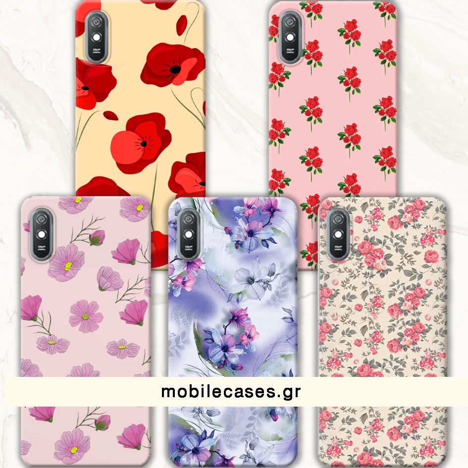 ΘΗΚΕΣ Xiaomi Redmi 9Α Back Cover Flowers Enzio