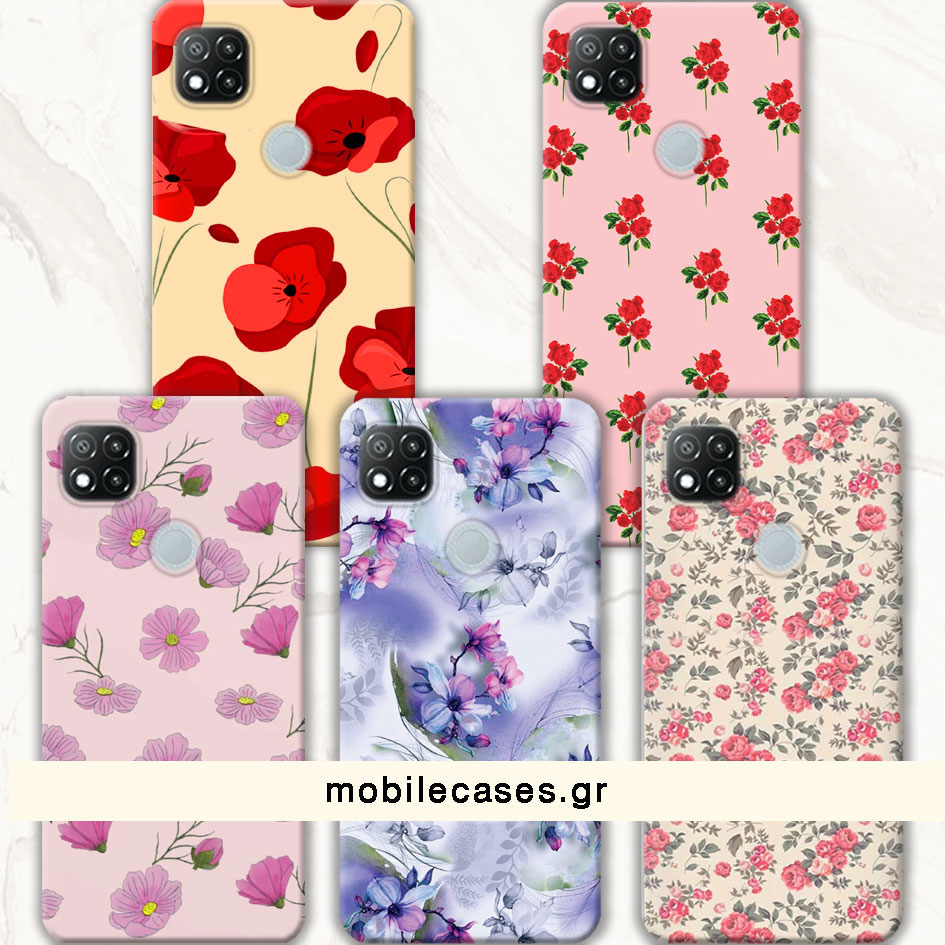 ΘΗΚΕΣ Xiaomi Redmi 9C Back Cover Flowers Enzio