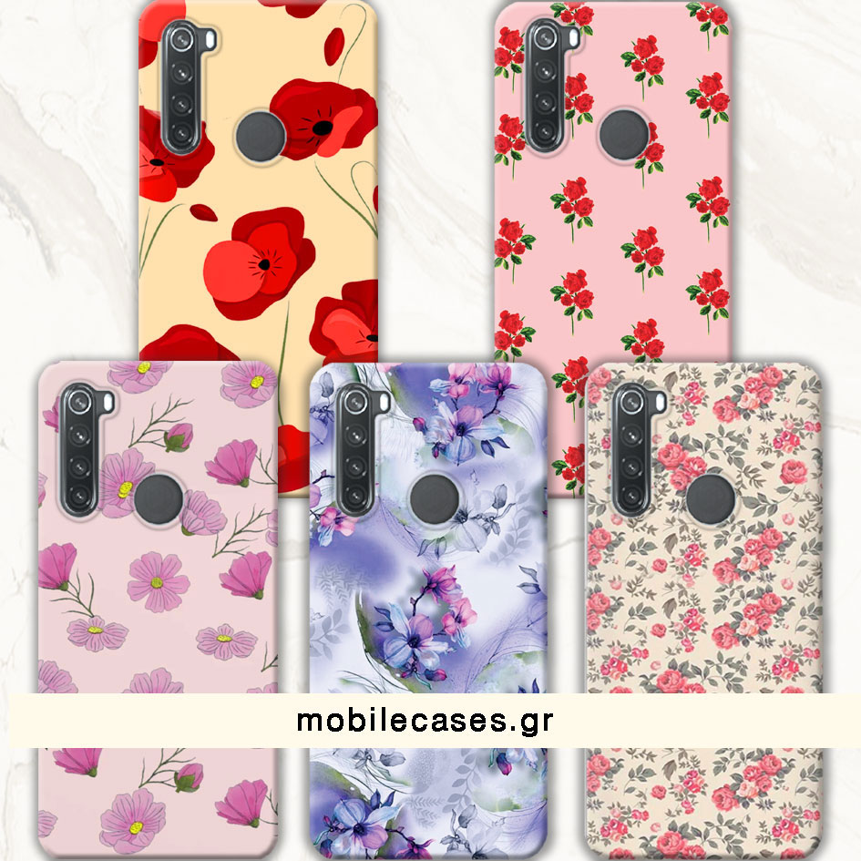 ΘΗΚΕΣ Xiaomi Redmi Note 8 Back Cover Flowers Enzio