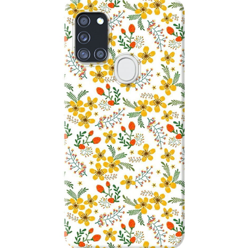 ΘΗΚΕΣ Samsung A21s Galaxy Back Cover Flowers Emanuele