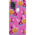 ΘΗΚΕΣ Samsung A21s Galaxy Back Cover Flowers Enareta