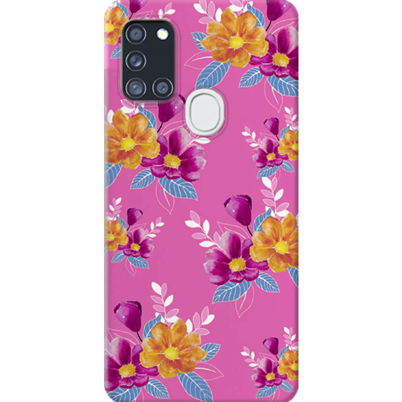 ΘΗΚΕΣ Samsung A21s Galaxy Back Cover Flowers Emanuele