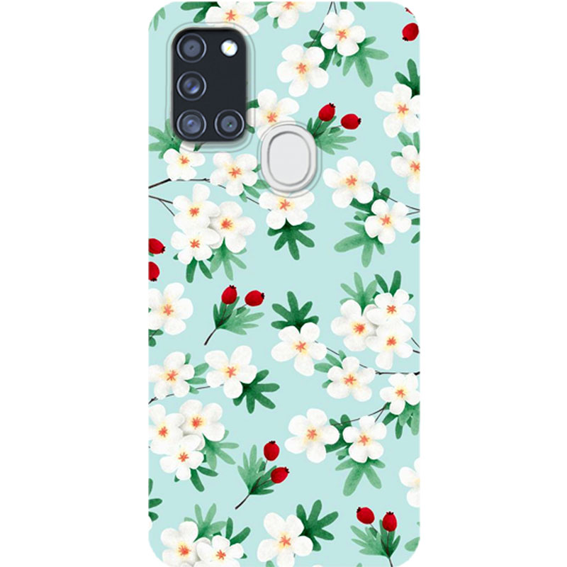 ΘΗΚΕΣ Samsung A21s Galaxy Back Cover Flowers Villano