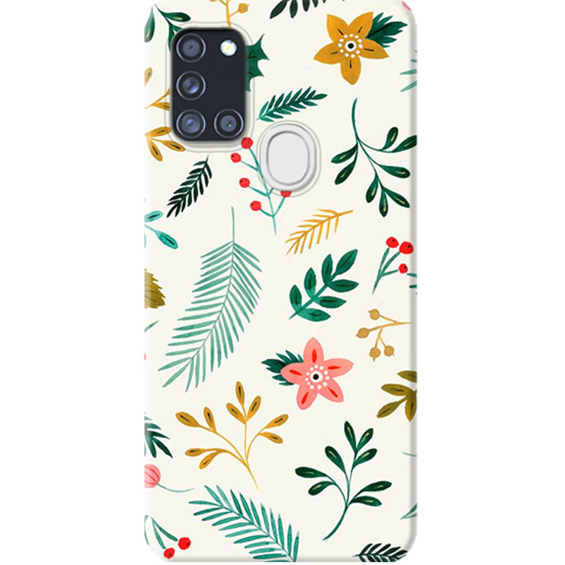 ΘΗΚΕΣ Samsung A21s Galaxy Back Cover Flowers Vicenzo