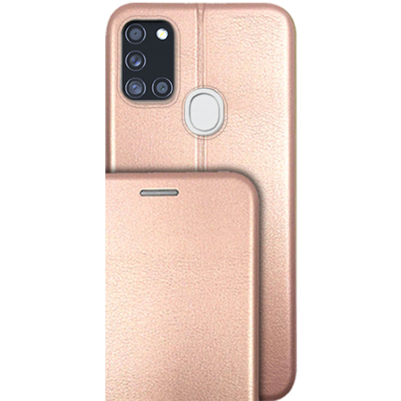 ΘΗΚΕΣ Samsung A21s Galaxy Book Magnet- Ροζ Χρυσό